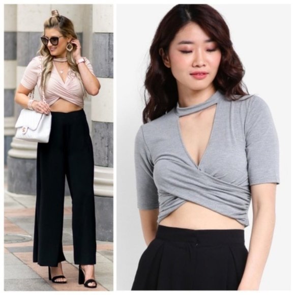 Softest Topshop Twist-Front Choker-Neck Top XS - Picture 3 of 16